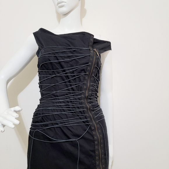 *SOLD* Ultra Rare 90s Plein Sud Lace Up Mini Corset Dress - Picture 5 of 13